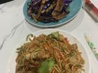 Noodles and eggplants at JCS Food Market