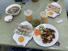 Vietnamese beef bone soup, spring rolls and crispy pork belly in Taitung