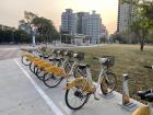 U-Bike rental location near a light rail station