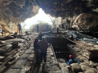 Inside Boomplaas Cave, an archaeological excavation is underway