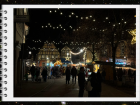 The streets are beautifully decorated with twinkling lights