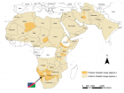 Range of cheetah populations in Africa and the Middle East