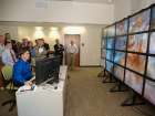 Me, showing visitors the tiled display wall I built in 2008
