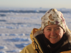 Kelsey in front of the Denman Glacier