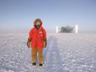 Before the sunset in winter 2022 with the IceCube Laboratory