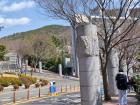 The steep walks around campus