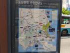 Map of the city bus and the best sights and attractions around Yeosu