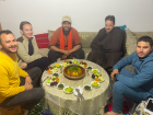 My friends and me having tajine for lunch 