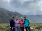 Hiking with friends to the volcano 