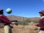 Moepi and his friend playing soccer