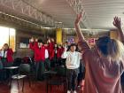 I am playing Simon Says with the students