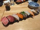 A different array of sushi at a sushi restaurant 