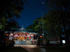 Tamagawa Sengen Jinja at night--the lanterns flicker through the darkness!