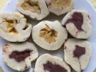 Tamal mudo with black bean and mashed potato fillings
