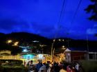 The streets of Cabeceras lit up by "faroles"