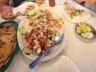 This was called "ceviche mixto," with a "mix" of shrimp, conch and octopus. It was the best ceviche I have ever had!