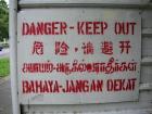 A sign at a construction site in all four national languages
