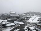 A snowy day on campus during our orientation for Fulbright