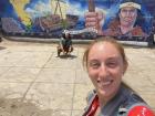 There are many murals and street art in Peru. Here's my friend too!