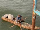 Traversing the waters with a reed boat! 
