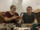 We had an American feast with frozen pizza and pasta in the capital city of Dakar.
