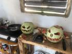 For Halloween, we carved local watermelons as pumpkins don't exist here. With candles inside them at night, the red guts looked really scary. Might bring this tradition back to the states!