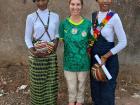 These high school seniors are wearing traditional Pula Futa tribe garb. Students from The Gambia came for the weekend for a cultural exchange field trip.