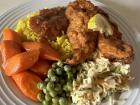 A typical home-cooked meal in Lesotho