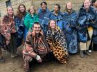Wearing our kobos on the day we met our host families
