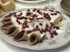 My host mother usually prepares crepes with sour cherries 