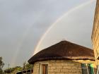 A rainbow over my host brother's rondavel! This is the traditional housing in Lesotho