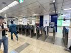 Walk through turnstiles