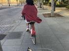 My girlfriend and me biking some more to get around the city