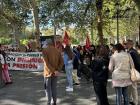 Protests near downtown Seville that I am writing about for my magazine class