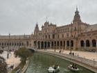 Some people enjoying a boat ride in the Plaza de España