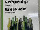 Colored glass recycling sign
