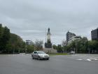 Empty streets in Madrid due to the rain 