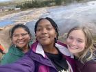 A selfie with fellow S.I.T. students at Strokkur Geyser in Haukadalur Valley Iceland