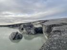 Icebergs breaking off of Vatnajökull Glacier in Iceland