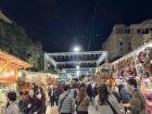 A small Christmas market in Barcelona in front of the Cathedral of Barcelona
