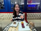 I tried four different flavors of baklava, a Turkish dessert filled with chopped nuts and sweet honey.