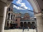 This is a monastery in Bulgaria called the Rila Monestary. Do you know where Bulgaria is? It's close to Serbia!