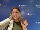 Posing for a selfie at the Fulbright Taiwan Thanksgiving Conference