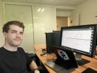 Sitting at my desk during my first internship in Rennes