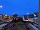 A TER and TGV train stationed in Saint-Malo