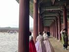 Hanbok, traditional Korean clothing, at Gyeongbokgung Palace