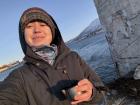 Warming up after diving with a hot tea