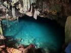 We swam in the saltwater pool inside Rangko Cave