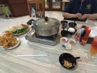 Most of the food is cooked with a stove and a pot