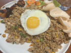 A typical breakfast for an Indonesian middle schooler